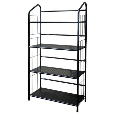 GFANCY FIXTURES Black Four Shelf Metal Standing Book Shelf GF3091859